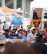 Jackson State University fans display colorful signs during the ESPN College Gameday broadcast outside of Veterans Memorial Stadium on Saturday, Oct. 29, 2022. (Photo courtesy Jackson State University / Micah Sanford)