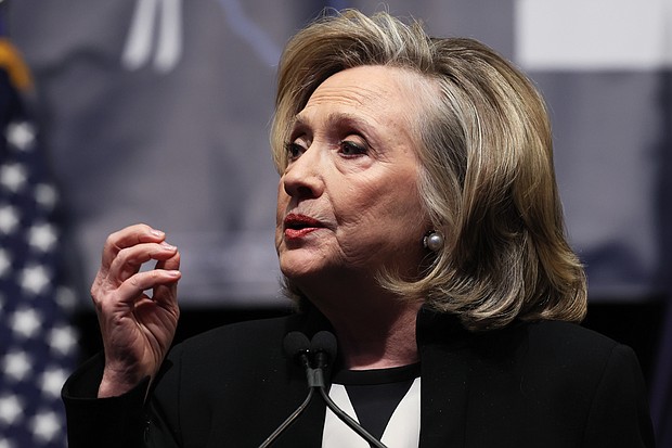 Former Secretary of State Hillary Clinton, here in New York City, on February 17, accuses the Republicans of trying to 'scare voters' over crime.
Mandatory Credit:	Michael M. Santiago/Getty Images