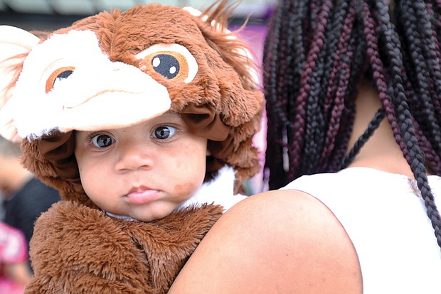 Among the celebrants were Jacari Birchett, 4 months, dressed as a little Gizmo.