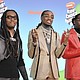Takeoff, from left, Quavo and Offset, of Migos, appear at the Nickelodeon Kids' Choice Awards in Los Angeles on March 23, 2019. A representative confirms that rapper Takeoff is dead after a shooting outside of a Houston bowling alley. Takeoff, whose real name was Kirsnick Khari Ball, was 28. (Photo by Richard Shotwell/AP)
