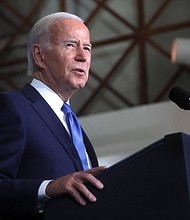 President Joe Biden was 'expressing solidarity' when he said 'we're going to free Iran,' White House says. Biden here speaks during a Democratic National Committee event in Washington, on November 2.
Mandatory Credit: Leah Millis/Reuters
