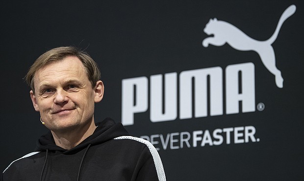 Puma CEO, Bjørn Gulden, could succeed outgoing Adidas CEO Kasper Rorsted. Gulden is pictured here in Herzogenaurach, Germany, on February 2020.
Mandatory Credit:	Lukas Barth-Tuttas/EPA-EFE/Shutterstock