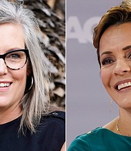 Democrat Katie Hobbs (left) and Republican Kari Lake are facing off in Arizona's open governor's race this fall.
Mandatory Credit:	AP