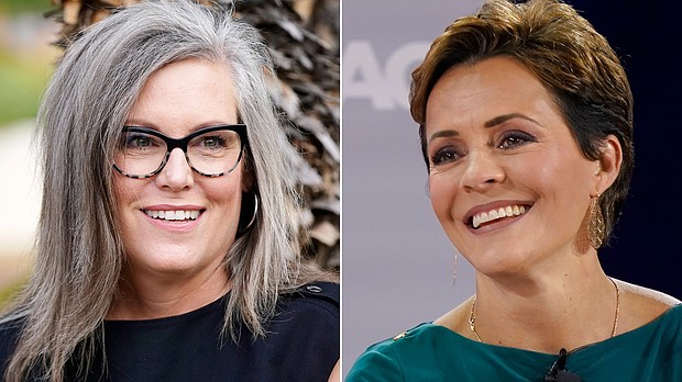 Democrat Katie Hobbs (left) and Republican Kari Lake are facing off in Arizona's open governor's race this fall.
Mandatory Credit: AP