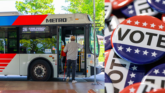 Registered voters can hop on board METRO for a free ride to the voting booth on Election Day, Nov. 8.