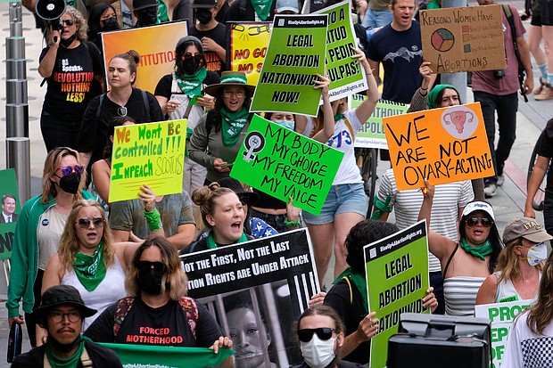 Abortion rights were on the ballot in Michigan, Vermont and California. In this image, abortion rights activists demonstrate in support of women's rights on July 16, in Santa Monica, California.
Mandatory Credit:	Ringo Chiu/AFP/Getty Images