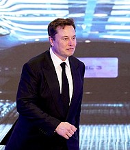 Tesla drivers will soon be able to take a video call directly from their vehicle's touchscreen dashboard, Zoom announced on November 8. Tesla CEO Elon Musk is pictured here in 2020 in Shanghai, China.
Mandatory Credit:	Aly Song/Reuters
