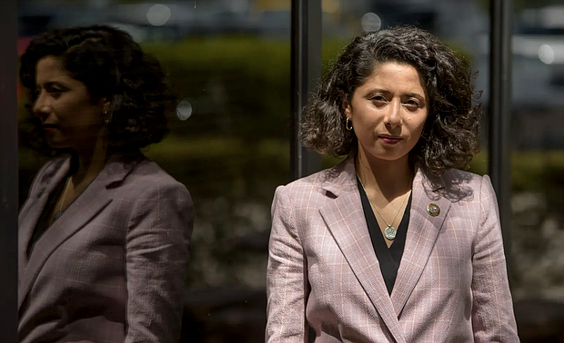 Harris County Judge Lina Hidalgo faced a steep fundraising disadvantage, attacks tying her to the county’s high number of homicides and a midterm environment generally unfavorable to Democrats. Credit: Mark Felix for The Texas Tribune