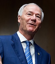 Arkansas Gov. Asa Hutchinson, here on Capitol Hill on June 22, 2021, says he's 'very seriously' considering a 2024 presidential bid.
Mandatory Credit:	Tom Williams/CQ-Roll Call, Inc./Getty Images