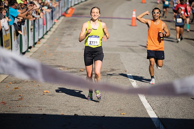 Sarahbeth Chargois, 31, of Richmond, was the top female finisher, winning in 2:51.02.