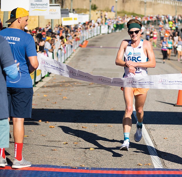 Sam Doud, 27 from Washington, D.C., came in first for men during the Allianz Partners Marathon on Saturday, Nov. 12. Doud, a software engineer, came in at 2 hours, 24 minutes and 27 seconds.