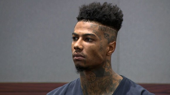 Rapper Blueface was arrested Tuesday on an attempted murder charge stemming from a shooting last month, Las Vegas police said.