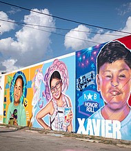 Uvalde now has murals to honor the students and teachers killed at Robb Elementary.
Mandatory Credit:	MARK FELIX/AFP via Getty Images