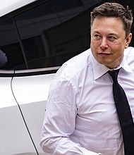 Elon Musk's $50 billion trial comes to an end today. Musk here arrives at court during the SolarCity trial in Wilmington, Delaware, on July 13, 2021.
Mandatory Credit:	Samuel Corum/Bloomberg/Getty Images