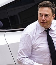 Elon Musk's $50 billion trial comes to an end today. Musk here arrives at court during the SolarCity trial in Wilmington, Delaware, on July 13, 2021.
Mandatory Credit:	Samuel Corum/Bloomberg/Getty Images
