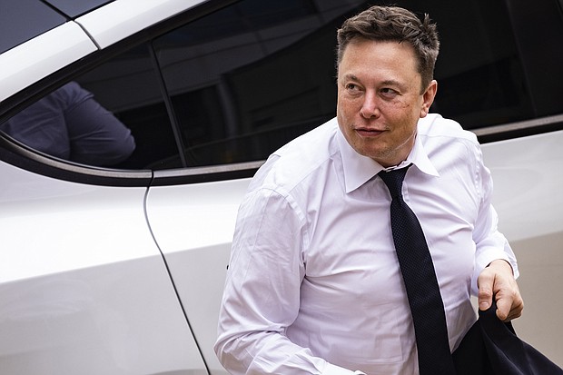 Elon Musk's $50 billion trial comes to an end today. Musk here arrives at court during the SolarCity trial in Wilmington, Delaware, on July 13, 2021.
Mandatory Credit:	Samuel Corum/Bloomberg/Getty Images