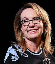 Gabby Giffords  speaks onstage at the "Gabby Giffords Won't Back Down" Q&A during the 25th SCAD Savannah Film Festival on October 28, in Savannah, Georgia.
Mandatory Credit:	Dia Dipasupil/Getty Images