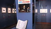 A Bible owned by Little Richard, placed beneath an album cover titled “Swingin’, Shoutin, Really Movin’ Gospel” at “Spirit in the Dark: Religion in Black Music, Activism and Popular Culture,” a new exhibition of the Smithsonian’s National Museum of African American History and Culture.