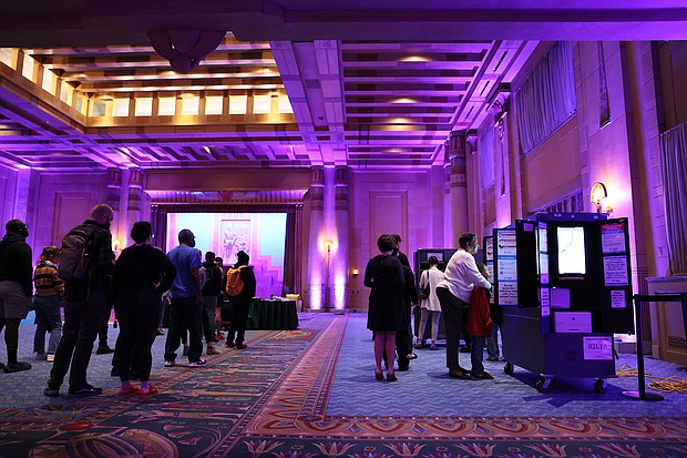 People wait in line to cast their ballot during the Midterm Elections at Fox Theatre on November 8, in Atlanta.
Mandatory Credit:	Michael M. Santiago/Getty Images