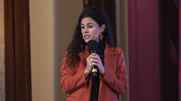Mexico's minimum wage will increase by 20% from 2023, the government announced on December 1, after it reached a deal with the labor and business sector. Luisa Maria Alcalde, Meixco's labor minister, speaks during a news conference in Mexico City on November 15.
Mandatory Credit:	Alejandro Cegarra/Bloomberg/Getty Images