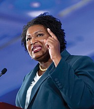 Stacey Abrams, Democratic candidate for Georgia governor, gives her concession speech in Atlanta on Nov. 8.