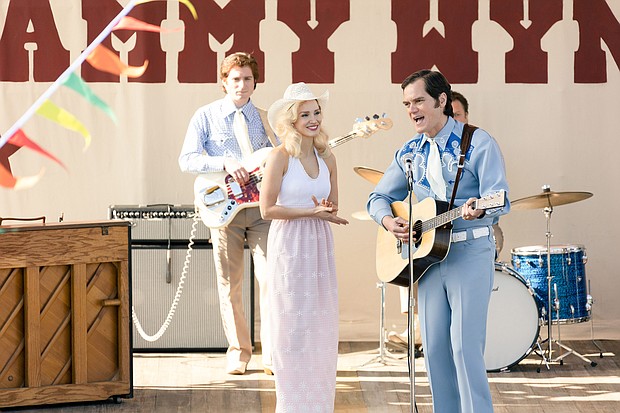 Jessica Chastain as Tammy Wynette (left) and Michael Shannon as George Jones are pictured here in the Showtime limited series "George & Tammy."
Mandatory Credit:	Dana Hawley/SHOWTIME