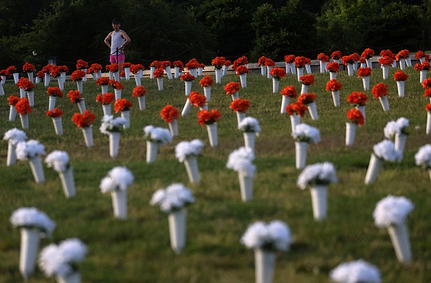 A memorial honoring 45,000 lives lost due to gun violence in 2020 seen on the National Mall in Washington, on June 7.
Mandatory Credit:	Leah Millis/Reuters