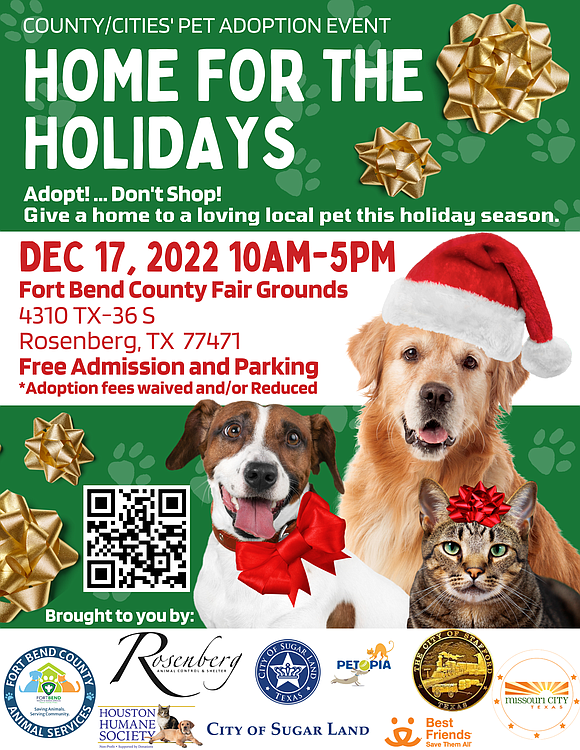 Fort Bend County Hosts Home for the Holidays Mega Pet Adoption Event |  Houston Style Magazine | Urban Weekly Newspaper Publication Website