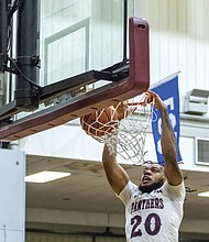 A fifth-year senior from Suffolk, Raemaad Wright scored 34 points, snared 16 rebounds, blocked two shots and more when VUU went against Augusta University on Dec. 3 at Barco-Stevens Hall.