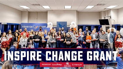 The Houston Texans awarded $400,000 through the Inspire Change Grant Fund to 15 local nonprofits and education programs.