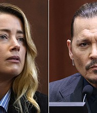 Amber Heard (left) and Johnny Depp are pictured here in a split image.
Mandatory Credit:	Getty Images