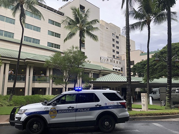 This photo shows the exterior of The Queen's Medical Center in Honolulu where some patients injured by air turbulence on a Hawaiian Airlines flight from Phoenix to Honolulu were taken on December 18.
Mandatory Credit:	Audrey McAvoy/AP