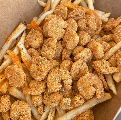 Lotus Seafood‘s perfectly seasoned, bite-sized Popcorn Shrimp is a favorite at the Houston chain