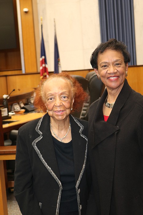 Thelma Pettis, left, board chair, Richmond Alumnae Delta House Foundation, and Anna Gee, coordinator, RVA Infinite Scholars Program.