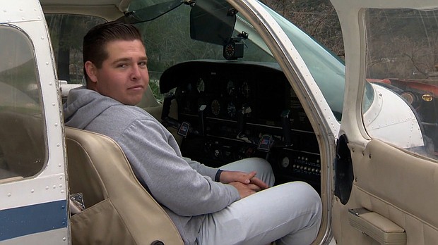 Brock Peters, 18, has had his pilot's license for four months.
Mandatory Credit:	KCBS/KCAL
