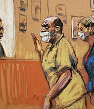 Accused NYC subway shooter, pictured here in a New York City courtroom on May 13, in this courtroom sketch, intends to plead guilty to terrorism charges on Tuesday.
Mandatory Credit:	Jane Rosenberg/Reuters