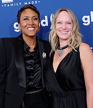 Robin Roberts and Amber Laign are pictured here in 2018. Roberts plans to marry her longtime partner this year.
Mandatory Credit:	Kristina Bumphrey/Starpix/Shutterstock