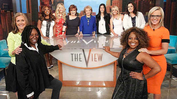 "The View" on Tuesday paid tribute to its creator, Barbara Walters, who died last week at 93 years old. In this image, all 11 co-hosts of "The View" shared the same stage on May 15, 2014, to celebrate the show's creator Barbara Walters.
	Lou Rocco/Disney General Entertainment Content/Getty Images