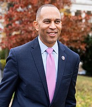 Democratic Caucus Chair Hakeem Jeffries, is seen after being elected to the leader of House Democratic Caucus on November 30.
Mandatory Credit:	Tom Williams/CQ-Roll Call, Inc./Getty Images