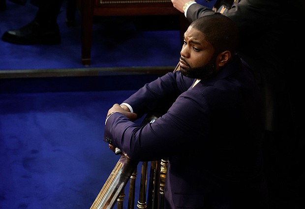 Rep. Byron Donalds listens during the second day of elections for speaker of the House at the US Capitol Building on January 4 in Washington, DC.
Mandatory Credit:	Chip Somodevilla/Getty Images