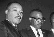 Dr. Martin Luther King Jr. is shown in an undated photo with the late Rev. Curtis W. Harris Sr.