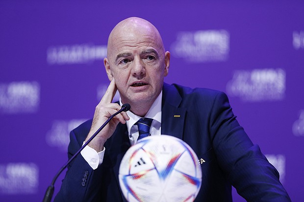 Gianni Infantino has voiced his support for Samuel Umtiti and Lameck Banda after they experienced racial abuse during a game.
Mandatory Credit:	Mohammad Karamali/vi/DeFodi