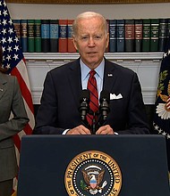 President Joe Biden on Thursday announces new migration programs as he prepares to visit the border on Sunday.
Mandatory Credit:	POOL