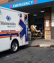 New York nurses have reached tentative agreements with Maimonides and Richmond University Medical Center. The Maimonides Medical Center is pictured here in 2020.
Mandatory Credit:	Spencer Platt/Getty Images