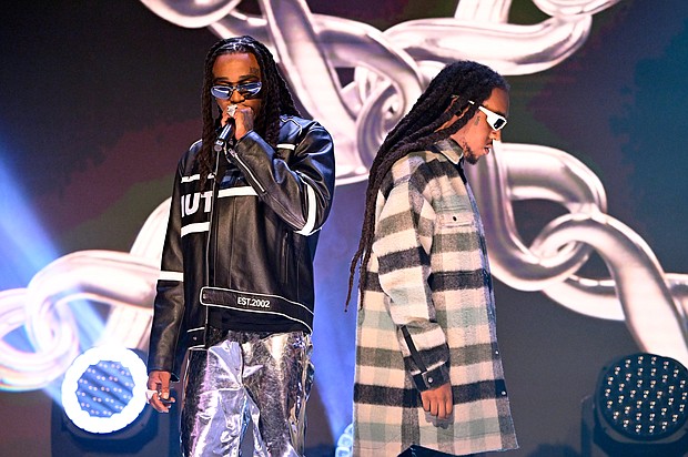 Quavo has released a new song in honor of Takeoff, who was killed outside of a private party. Quavo & Takeoff here perform on "The Tonight Show Starring Jimmy Fallon" on October 6, 2022.
Mandatory Credit:	Todd Owyoung/NBC/Getty Images