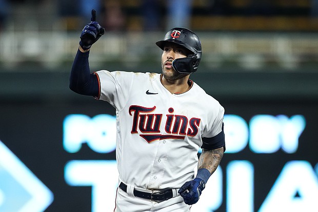 Carlos Correa, here in September 2022, signed a six-year guaranteed contract to return to the Minnesota Twins.
Mandatory Credit:	David Berding/Getty Images