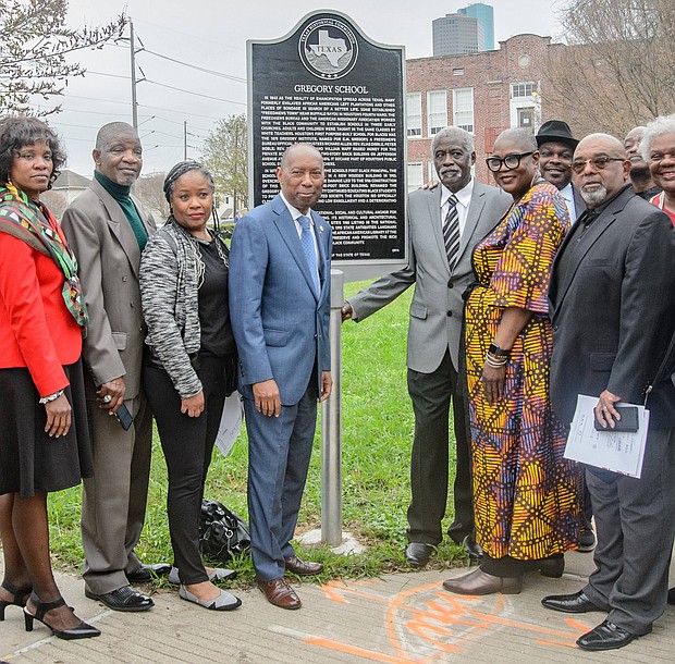 Houston Mayor Sylvester Turner, Dr. Rhea Lawson, and community leaders