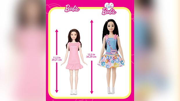 My First Barbie is bigger than the originally Barbie fashion doll and features a softer body.
Mandatory Credit:	Courtesy Mattel