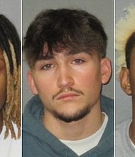 Everett Lee, Casen John Carver, and Kaivon Deondre Washington are pictured. Police in Baton Rouge this week arrested four men in connection with the alleged rape of a 19-year-old Louisiana State University (LSU) student who was killed when a car struck her in a roadway earlier this month.
Mandatory Credit:	East Baton Rouge Sheriff's Office