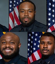 The Memphis Police Department has terminated five police officers in connection with the death of Tyre Nichols.  Top: Tadarrius Bean, Demetrius Haley, Emmitt Martin III.  Bottom:  Desmond Mills, Jr., Justin Smith
Mandatory Credit:	Memphis Police Dept.